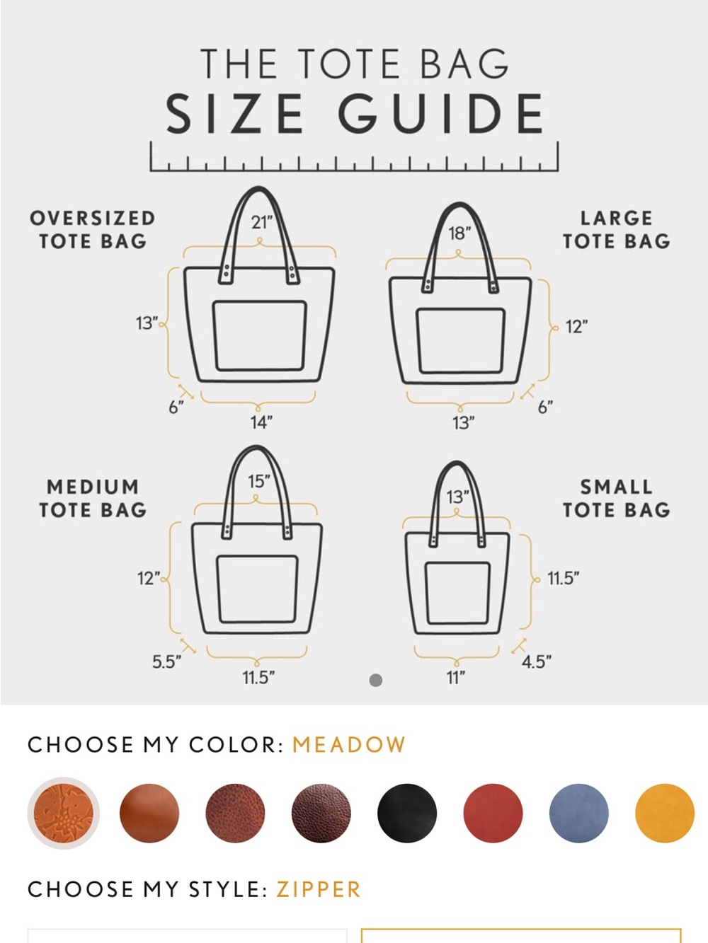 Portland Leather Goods LARGE zipper tote - Picture 8 of 9